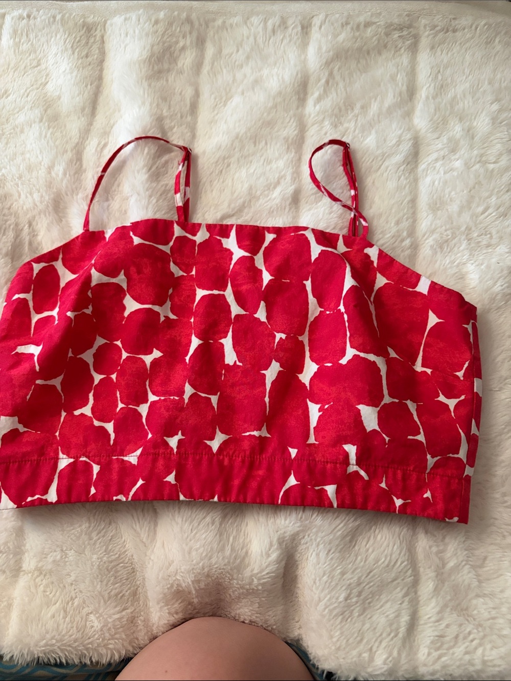 Banana Republic Red and White Printed Spaghetti Strap Camisole